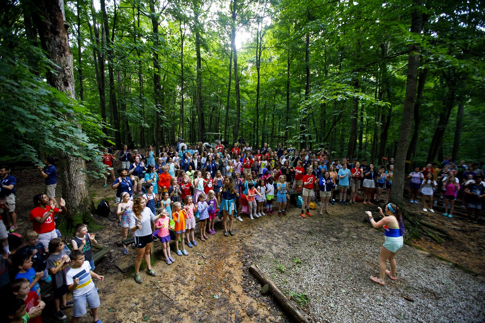 Group photo of summer day campers at YMCA Camp Piomingo Group photo of summer day campers at YMCA Camp Piomingo