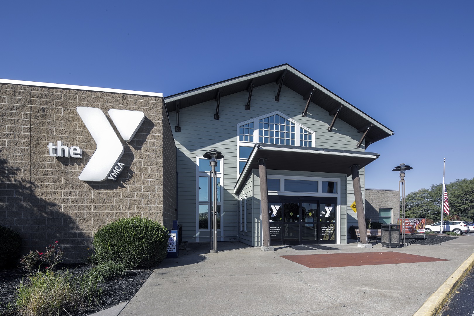 YMCA Louisville Oldham main entrance building YMCA Louisville Oldham main entrance building