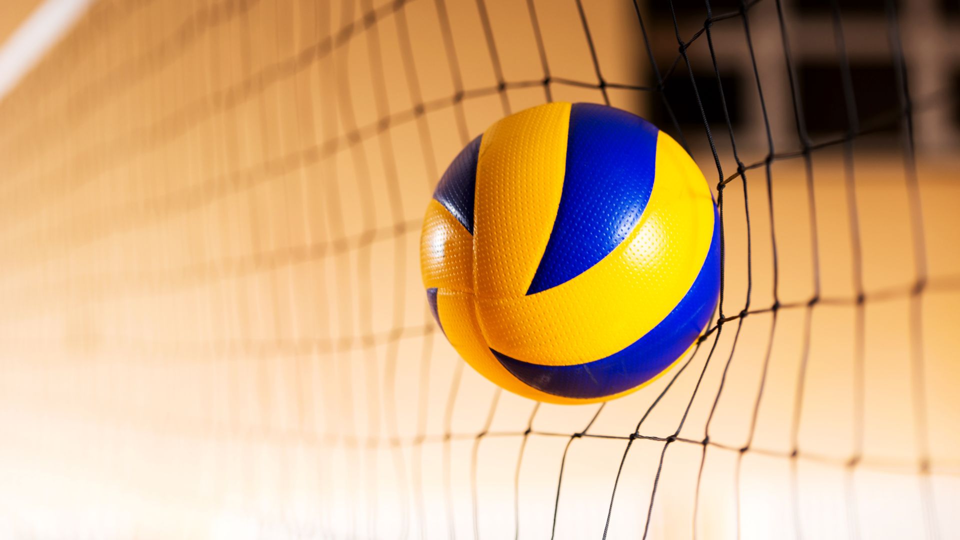 Volleyball bouncing off net Volleyball bouncing off net