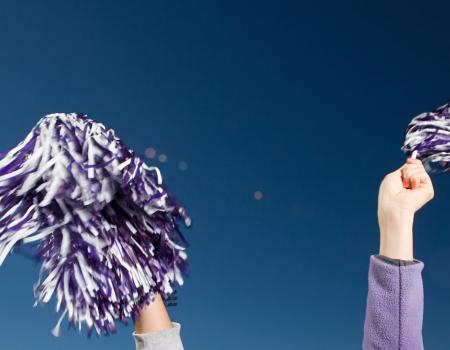 Hands waving pom poms Hands waving pom poms