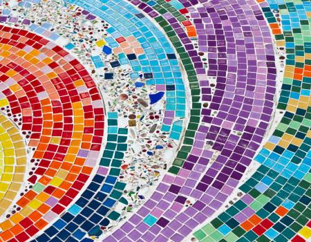 Colorful rainbow shaped mosaic Colorful rainbow shaped mosaic